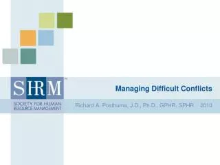 Managing Difficult Conflicts
