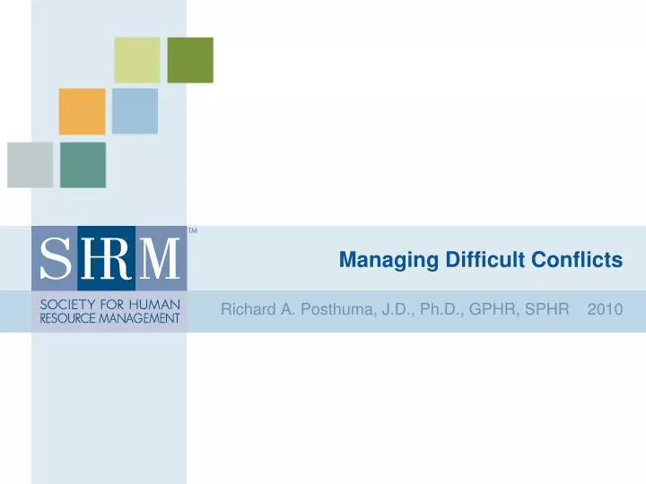 managing difficult conflicts