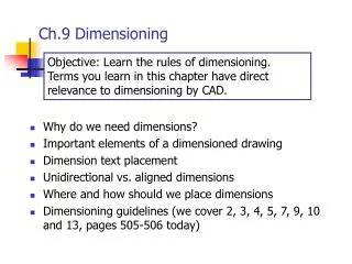 Ch.9 Dimensioning