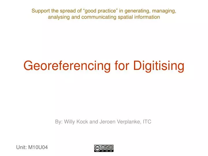 georeferencing for digitising