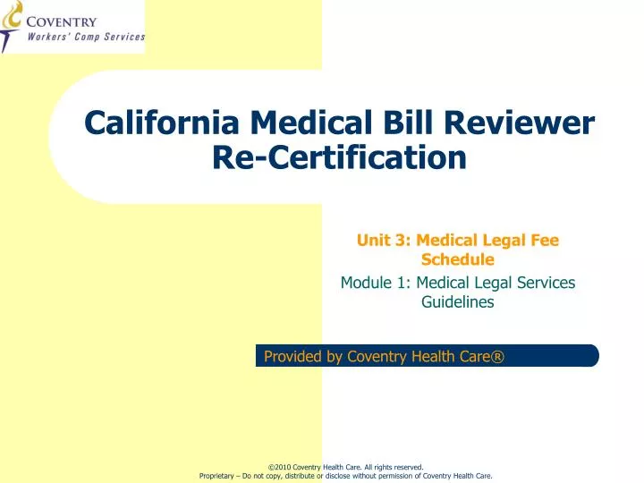 california medical bill reviewer re certification
