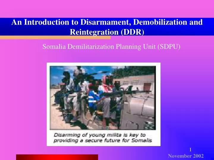 an introduction to disarmament demobilization and reintegration ddr