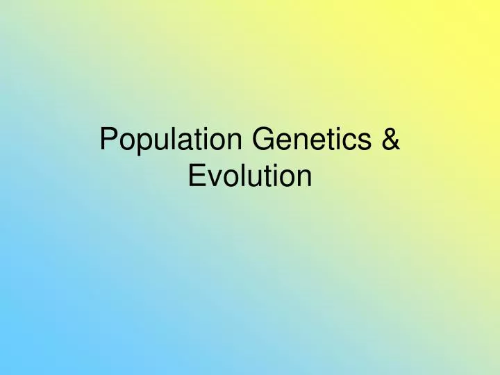 population genetics evolution