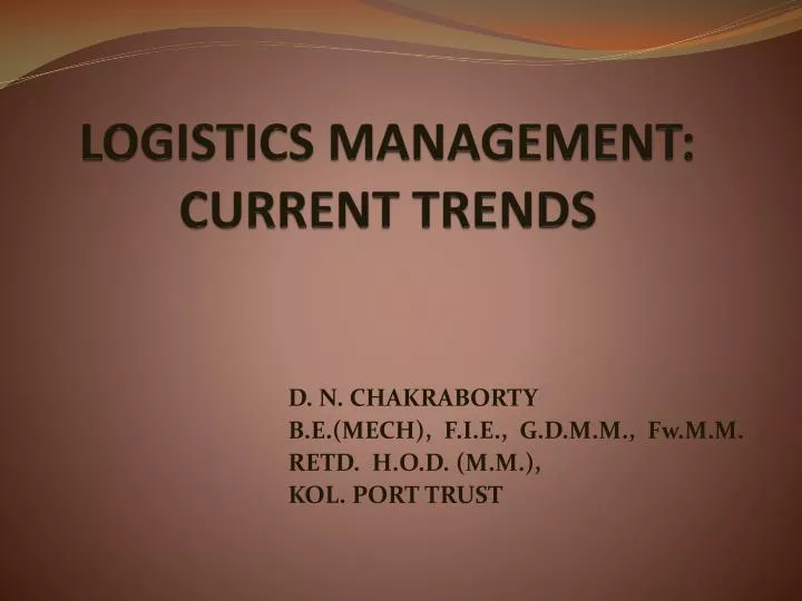 logistics management current trends