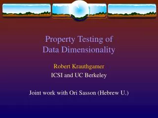 Property Testing of Data Dimensionality