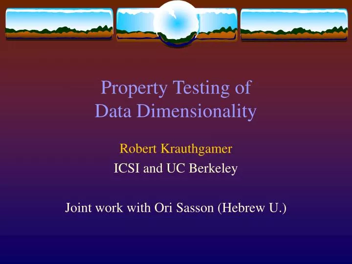 property testing of data dimensionality