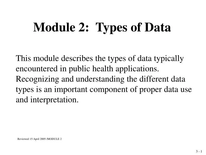 module 2 types of data