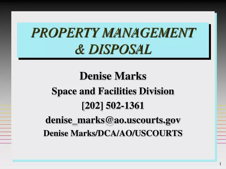 property management disposal
