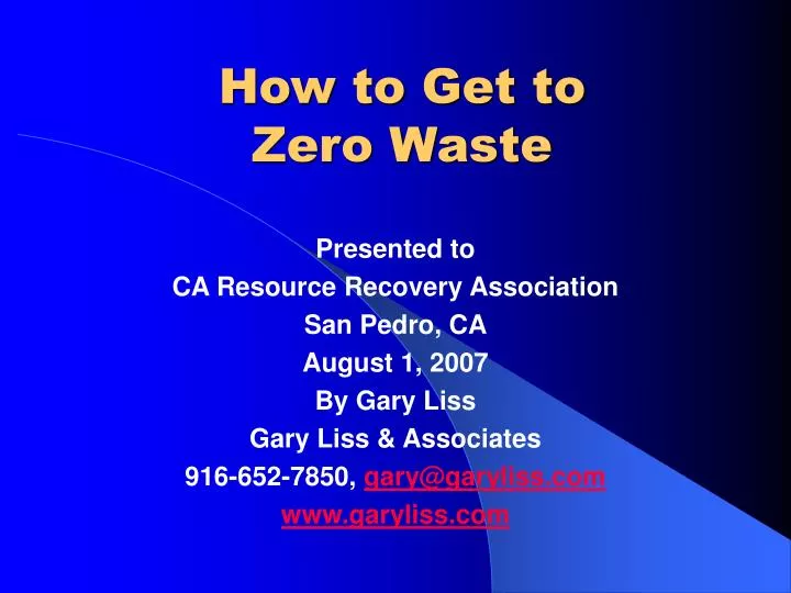 how to get to zero waste