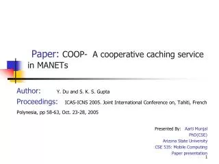 Paper: COOP- A cooperative caching service in MANETs