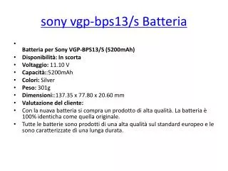 Sony VGP-BPS13/S Battery