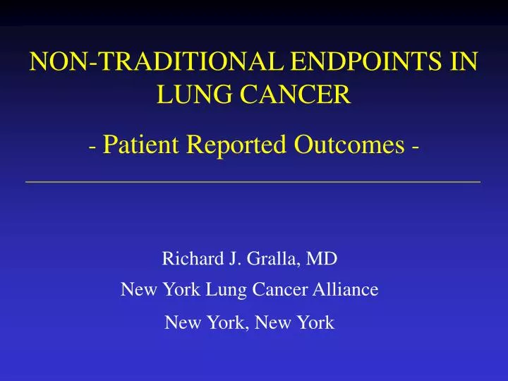 non traditional endpoints in lung cancer patient reported outcomes
