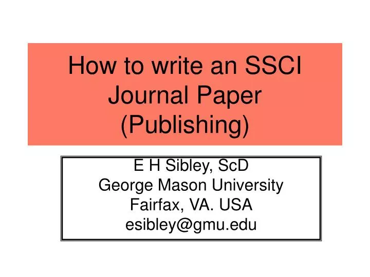 how to write an ssci journal paper publishing