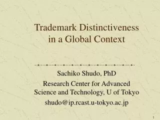 Trademark Distinctiveness in a Global Context