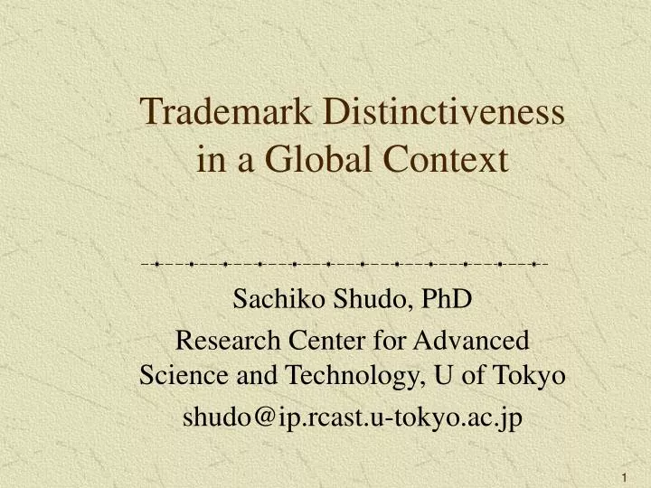 trademark distinctiveness in a global context