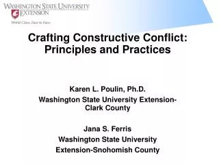 Crafting Constructive Conflict: Principles and Practices
