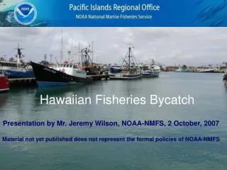 Hawaiian Fisheries Bycatch