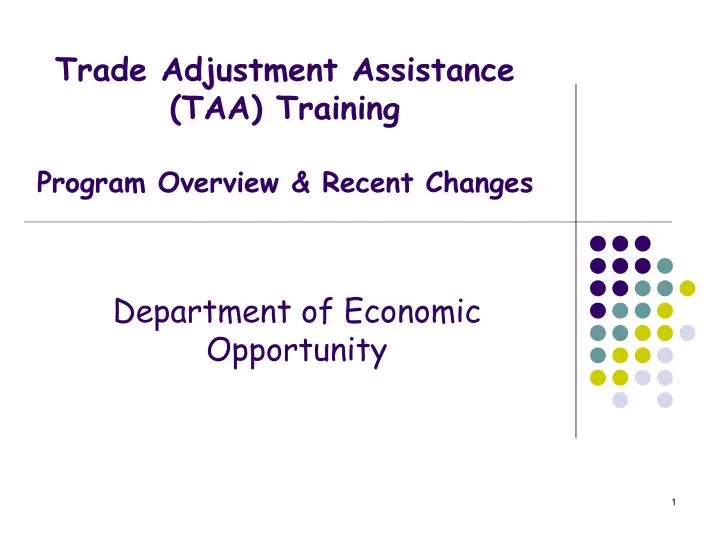 trade adjustment assistance taa training program overview recent changes