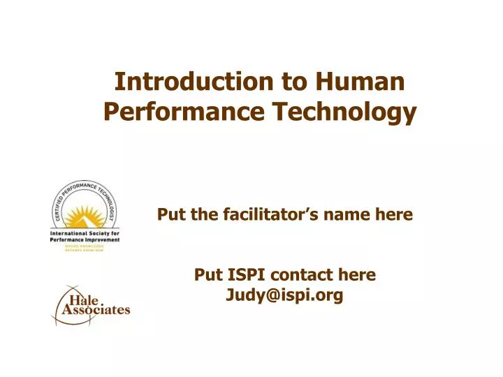 introduction to human performance technology