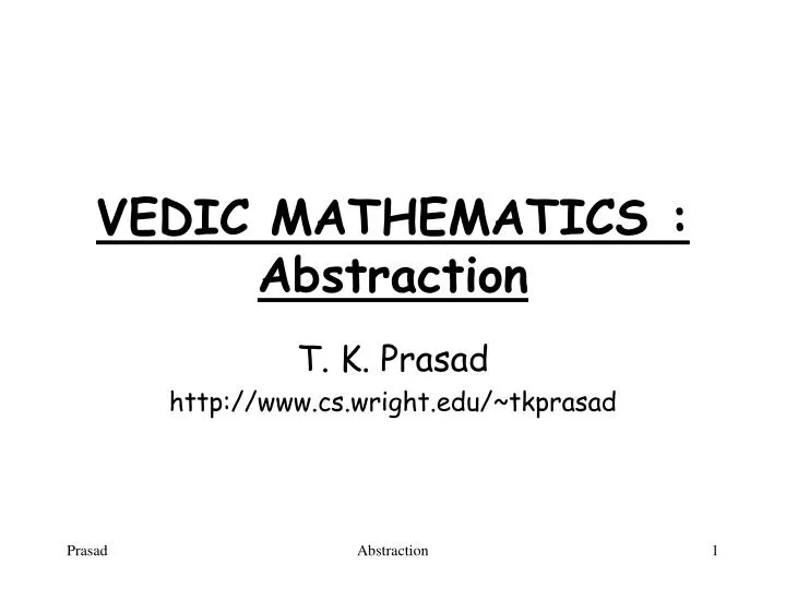 vedic mathematics abstraction