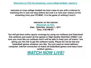 Wisconsin vs TCU live streaming | ncca college football | sp