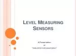 Level Measuring Sensors - slide 1