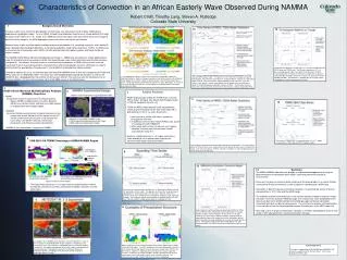 Characteristics of Convection in an African Easterly Wave Observed During NAMMA Robert Cifelli, Timothy Lang, Steven A.