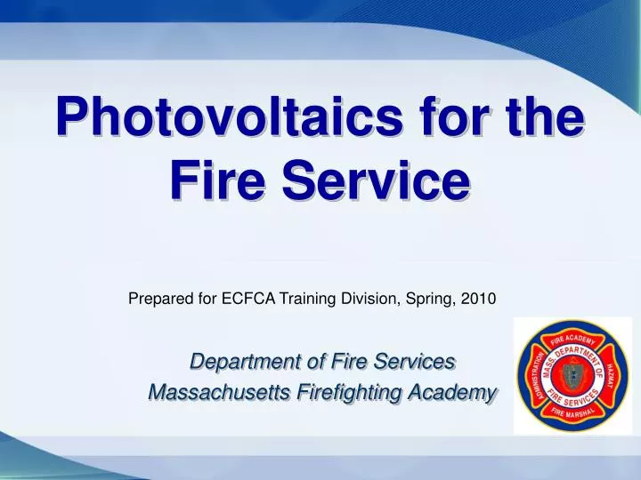 photovoltaics for the fire service
