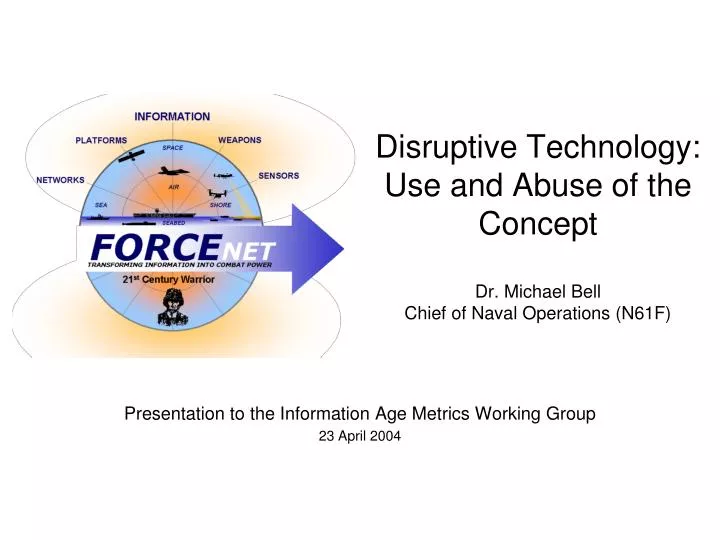 disruptive technology use and abuse of the concept dr michael bell chief of naval operations n61f