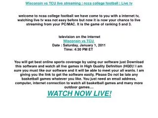 Wisconsin vs TCU live streaming | ncca college football | Li