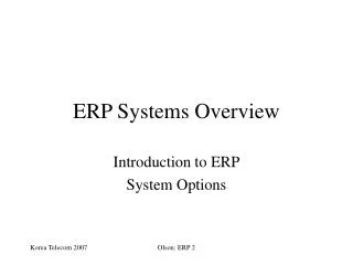 ERP Systems Overview
