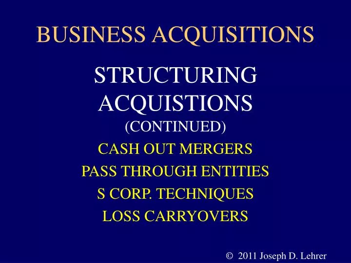 business acquisitions