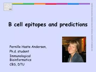 B cell epitopes and predictions