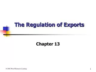 The Regulation of Exports