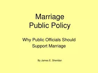 Marriage Public Policy