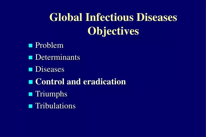 global infectious diseases objectives