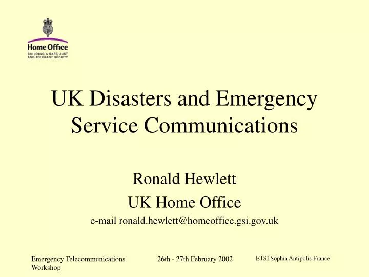 uk disasters and emergency service communications