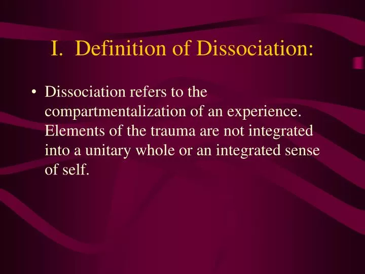 i definition of dissociation