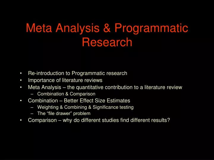 meta analysis programmatic research