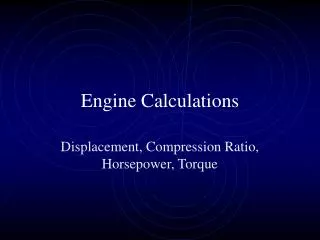 Engine Calculations