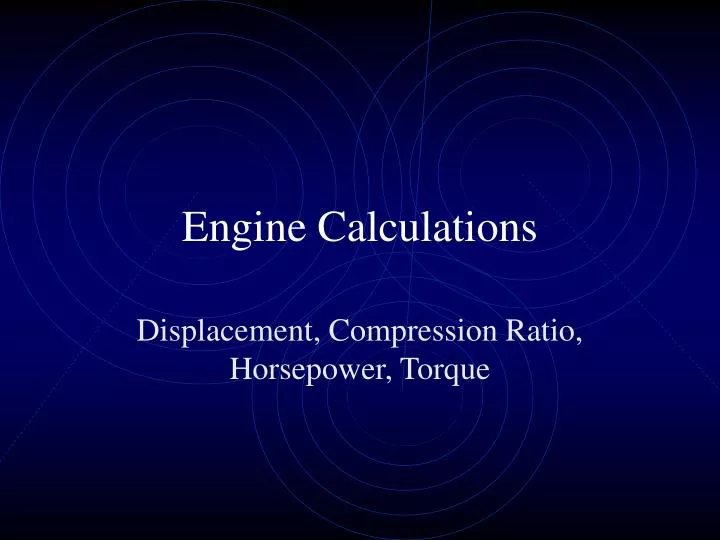 engine calculations