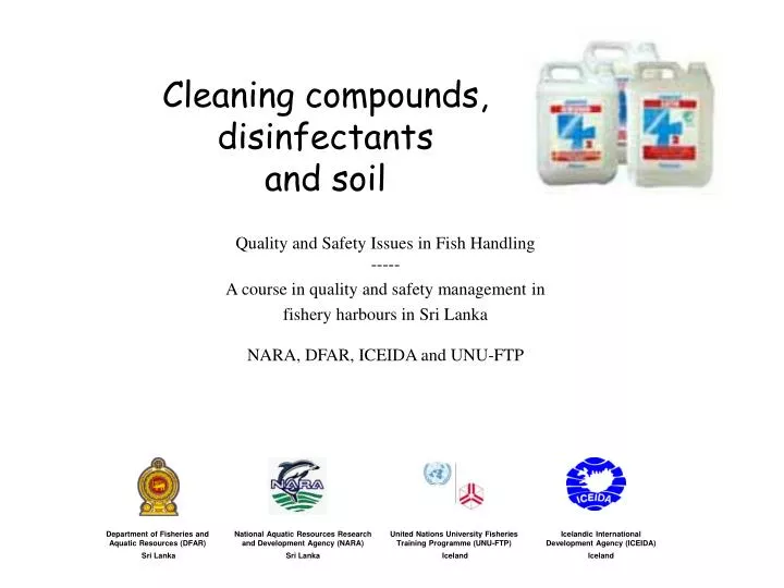 cleaning compounds disinfectants and soil