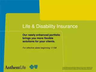Life &amp; Disability Insurance