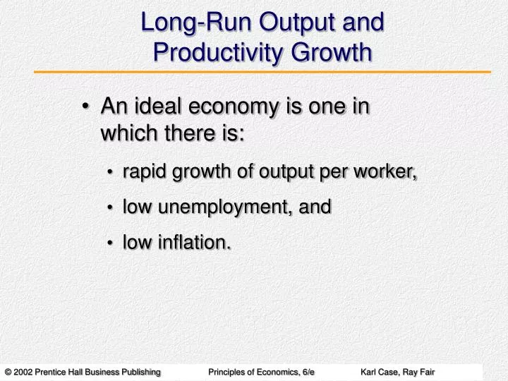 long run output and productivity growth