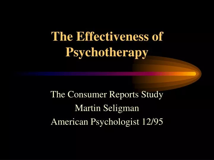 the effectiveness of psychotherapy