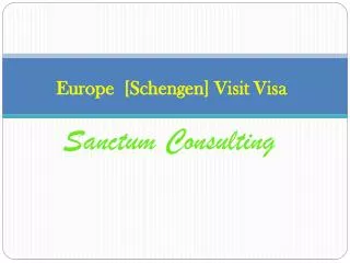 Europe Visit Visa Sanctum Consulting