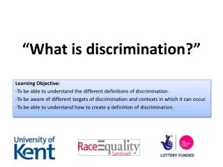 “What is discrimination?”