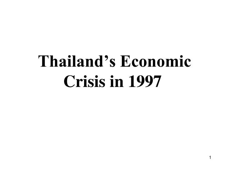 thailand s economic crisis in 1997