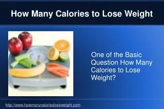 How Many Calories to Lose Weight