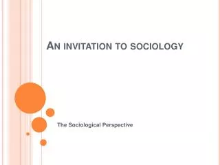 An invitation to sociology